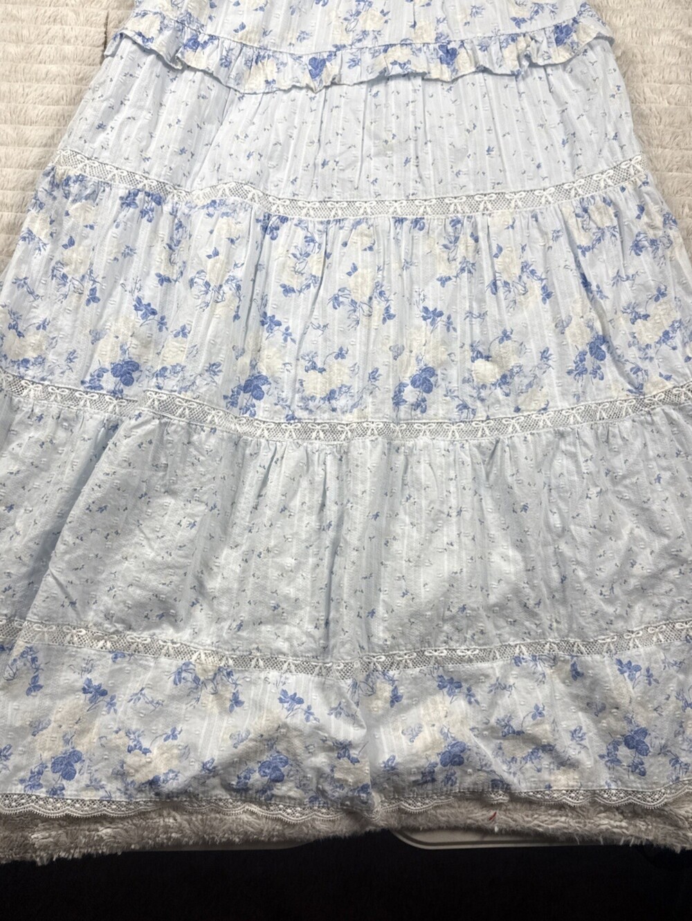 LoveShackFancy x Target Annabelle Blue Floral Halter Dress Size 12 KLW5YL - Picture 7 of 11
